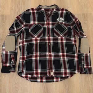 Harley-Davidson Black and Red Casual Button Down Shirt